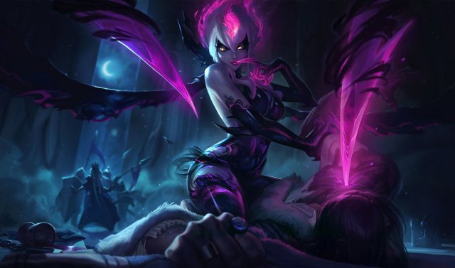 Artwork original d'Evelynn dans League of Legends.