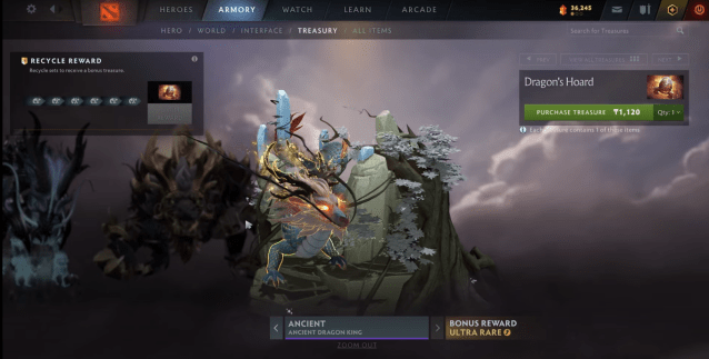 Cosmétique du Roi Dragon Ancien dans Dota 2.