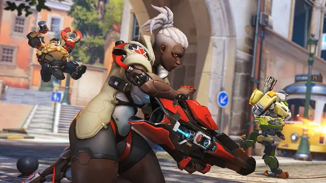 Overwatch 2 héros traversant la ville