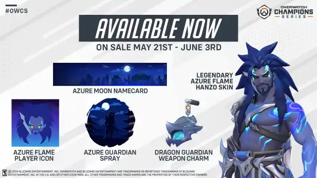 Bundle Azure Flame Hanzo avec les recettes allant au Major OWCS.