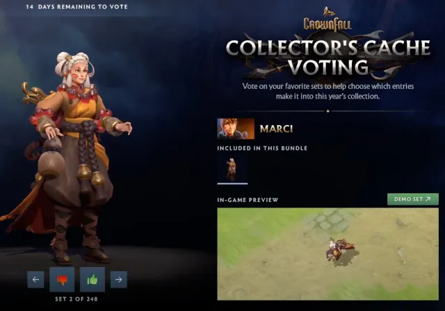 Vote pour la cache Crownfall de Dota 2.