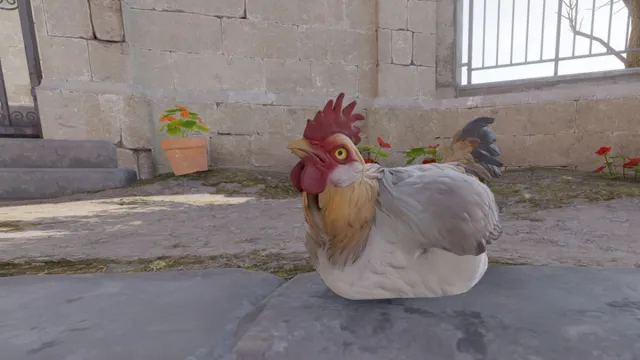 Un poulet assis sur le sol dans CS2.