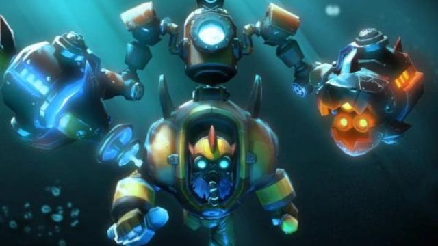 Écran de chargement de Dota 2 mettant en scène le héros Tinker avec son ensemble Submerged Hazard