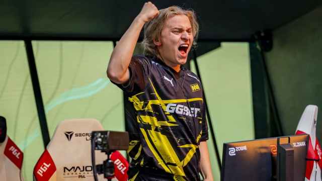 Aleksib célébrant une victoire lors du Major de CS2 de PGL Copenhagen.