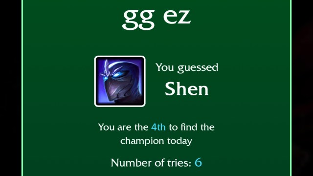 Une image de Shen pour le défi de citation LoLdle