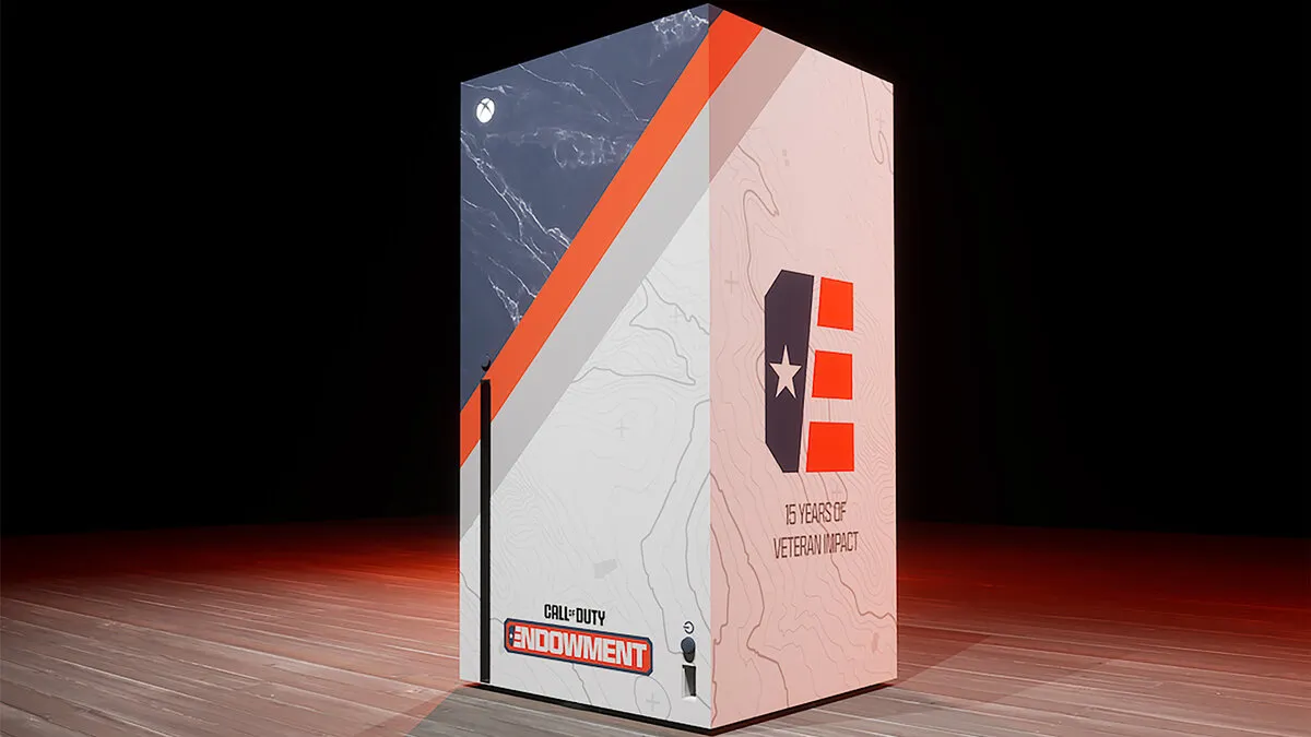 Une console Xbox personnalisée avec le design de la Call of Duty Endowment