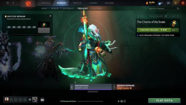 Ensemble Serpent's Spite de Necrophos du trésor Charms of the Snake dans Dota 2