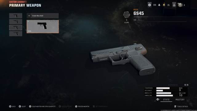 Vue d'ensemble du pistolet GS45 dans Black Ops 6