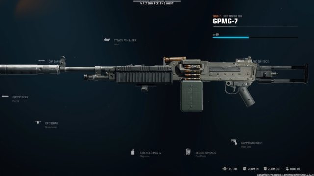 Configuration de la mitrailleuse GPMG-7 dans Bo6 Zombies