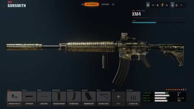 Le XM4 dans Black Ops 6 montré dans l'arsenal
