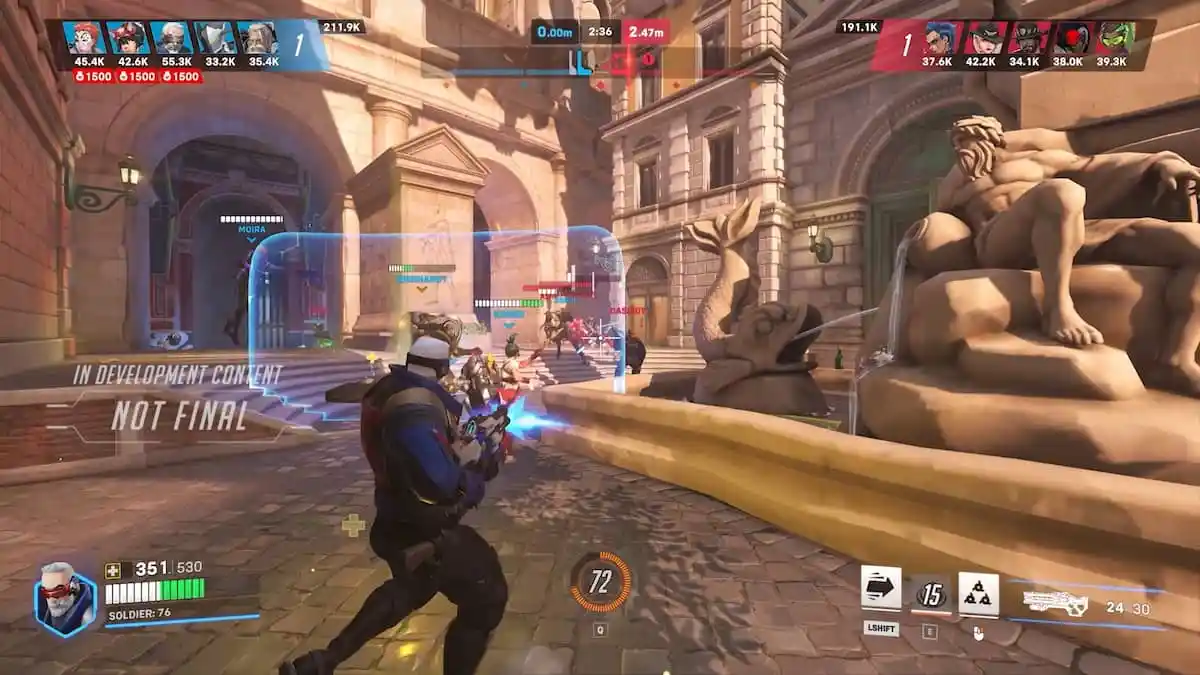 Soldier: 76 dans le nouveau mode Stadium d'OW2 arrivant en saison 16