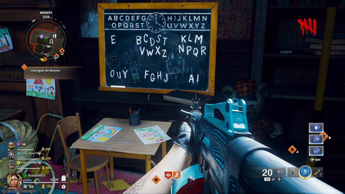 déchiffrer le code en utilisant le tableau noir