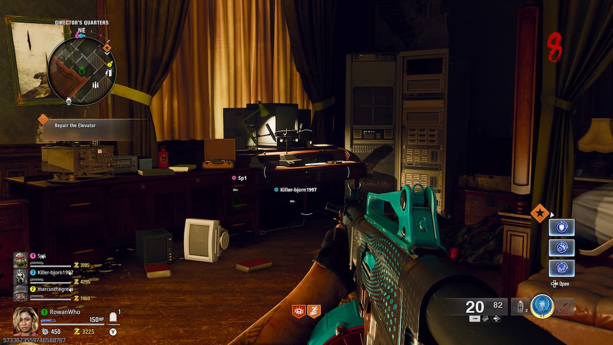 un ordinateur installé dans le manoir