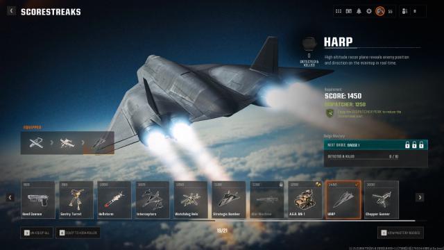 Scorestreak HARP (avion de reconnaissance à haute altitude) dans Black Ops 6