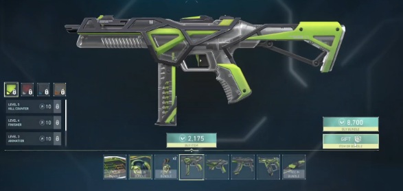 Skin Stinger présentée dans le système de cadeaux de Valorant