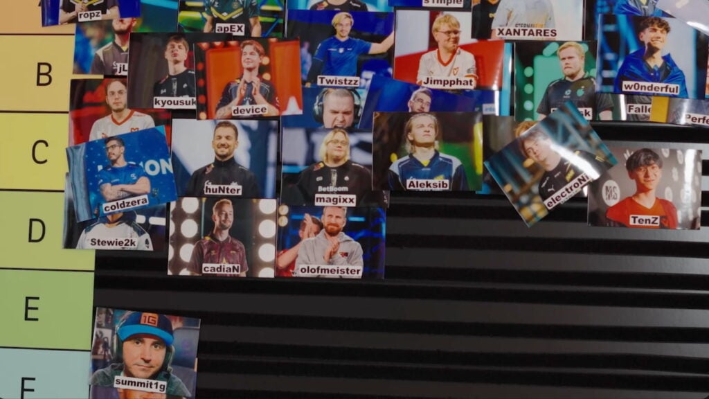 Le classement de s1mple montrant TenZ parmi les joueurs de Counter-Strike dans une récente vidéo de FaZe Clan.