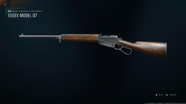 Aperçu de la carabine de tireur d'élite Essex Model 07 dans Black Ops 6.
