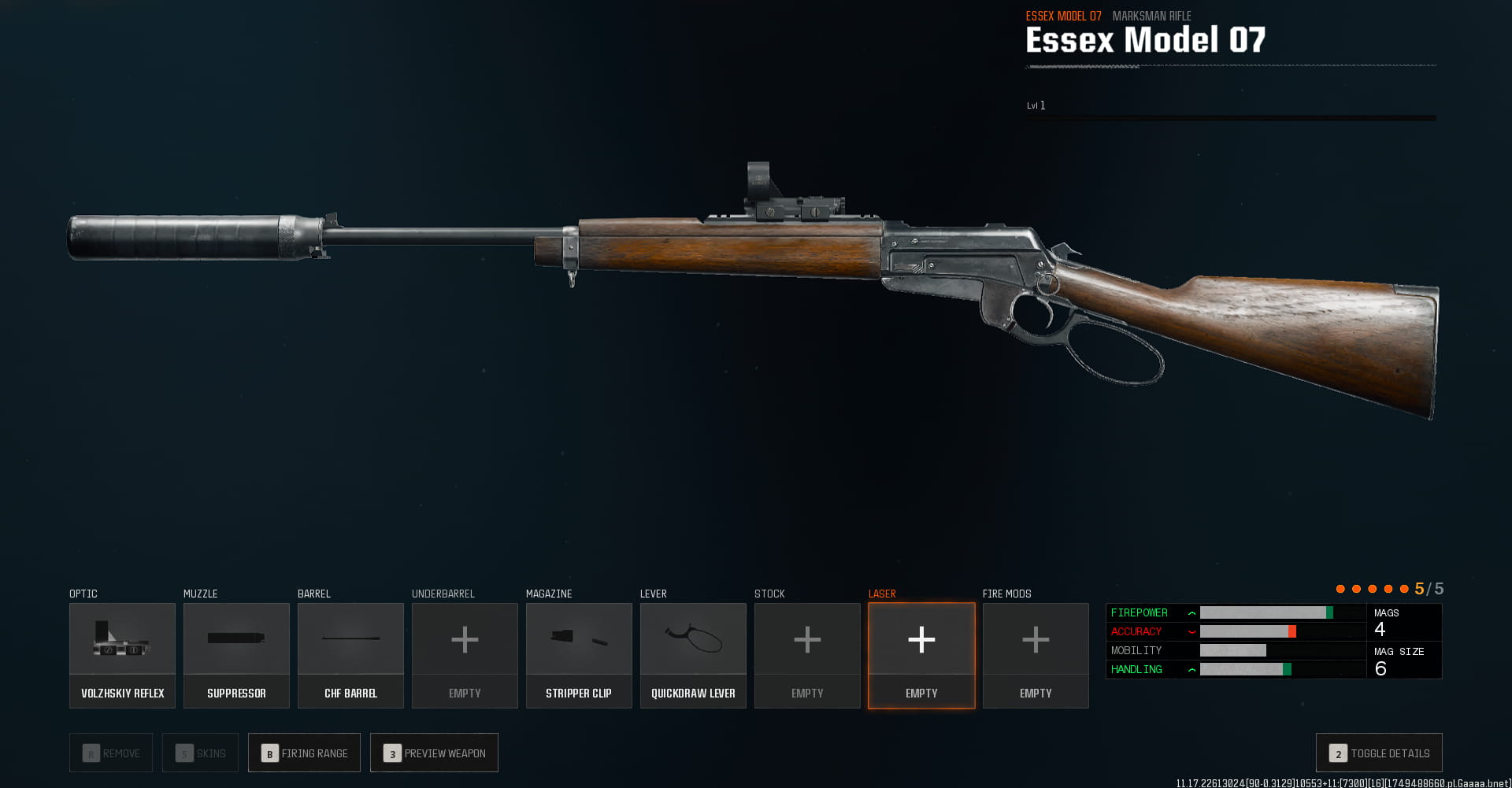 Meilleure configuration Essex dans Black Ops 6 Multijoueur, montrant les cinq meilleurs accessoires.