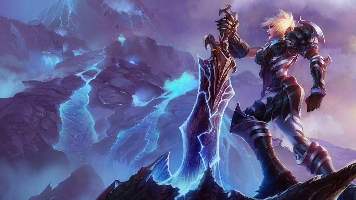 Image montrant le skin Championship Riven de 2012 dans League of Legends.