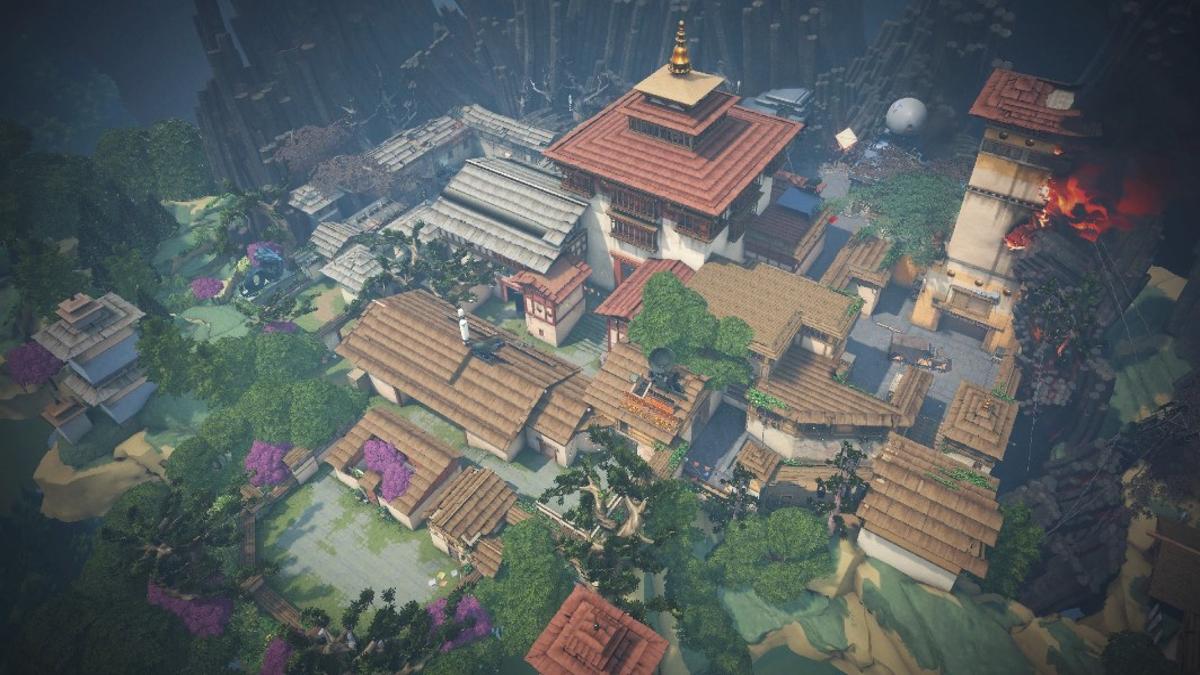 Vue aérienne de la carte Haven dans Valorant