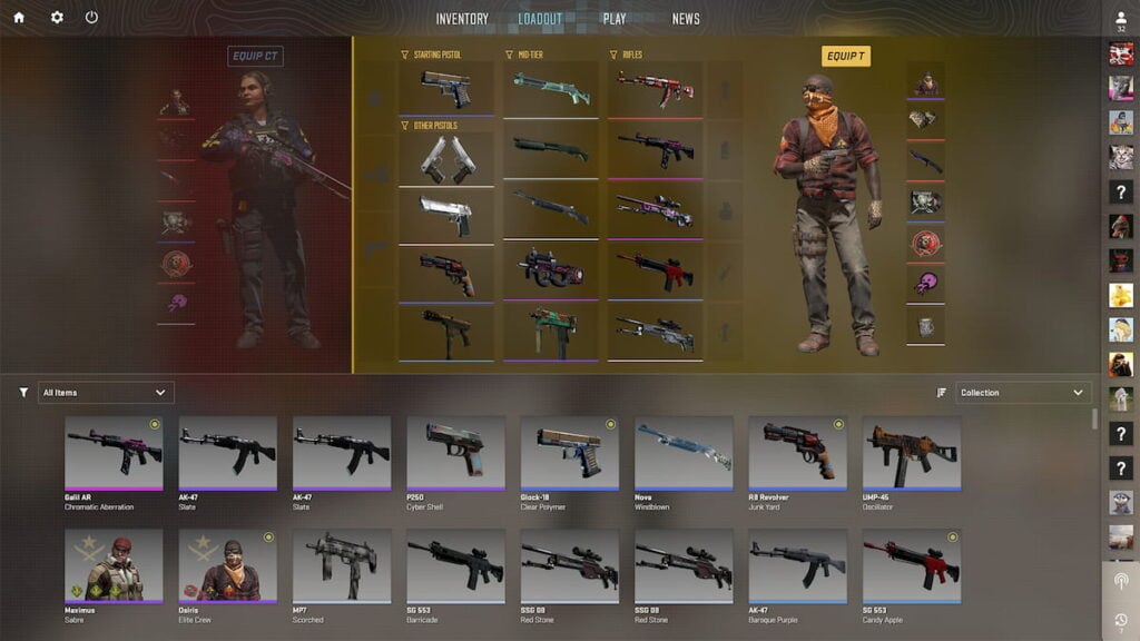 Image montrant différents skins d'armes dans Counter Strike 2.
