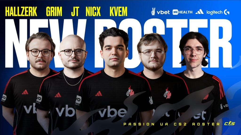 illustration présentant le nouveau roster de Counter-Strike de Passion UA.