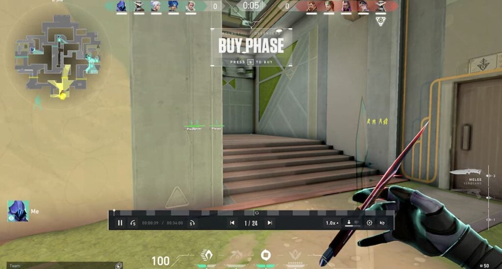 Capture d'écran d'un enregistrement de Replay de VALORANT