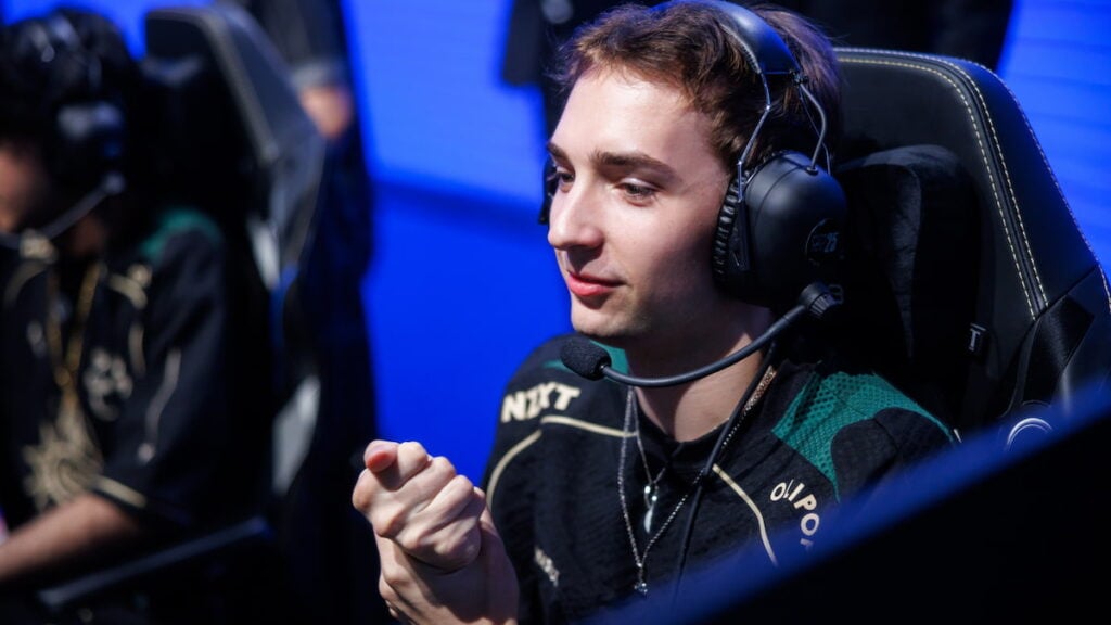 Busio of FlyQuest competes at League of Legends Worlds 2025 Swiss Stage on October 15, 2025 in Beijing, China.