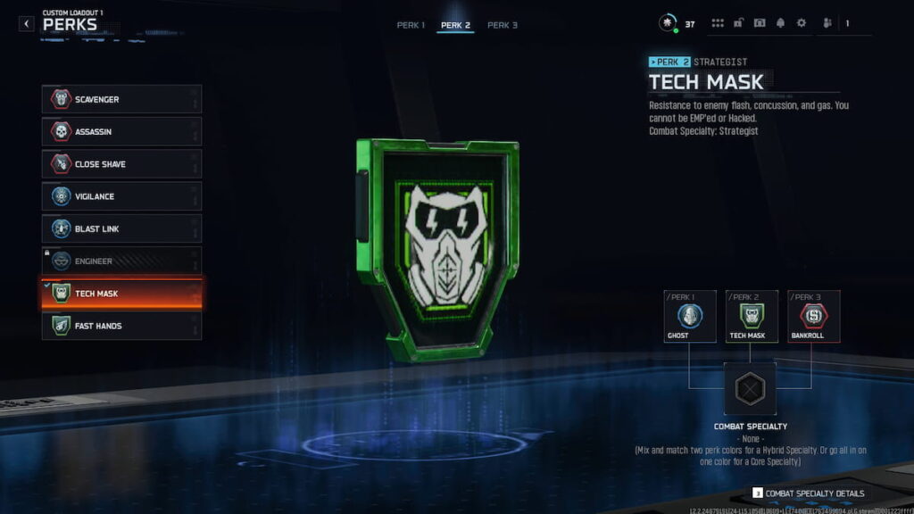 Atout Masque Technologique dans Black Ops 7
